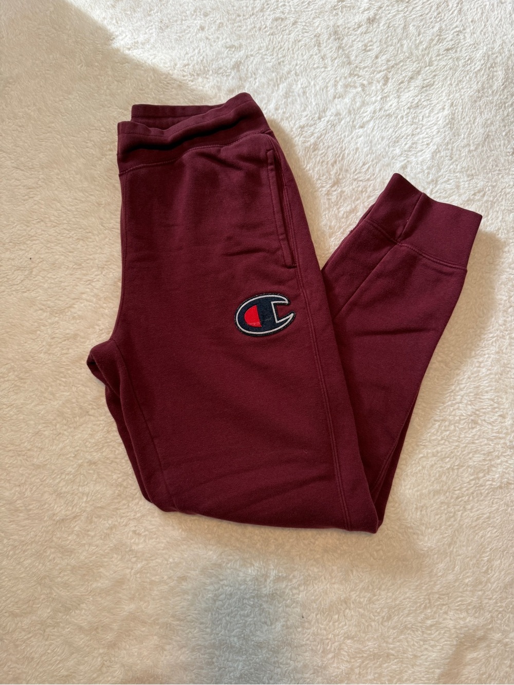 Champion Burgundy Jogger Pants with Logo